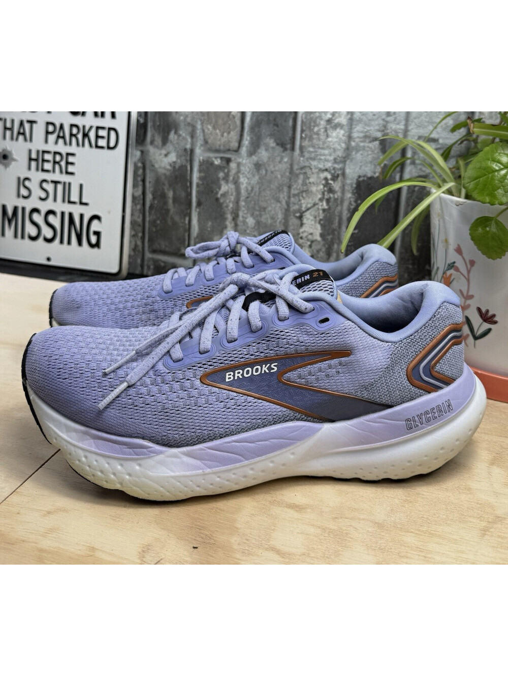 Brooks Glycerin 21 Men's Purple Low Top Lace-Up Athletic Sneaker